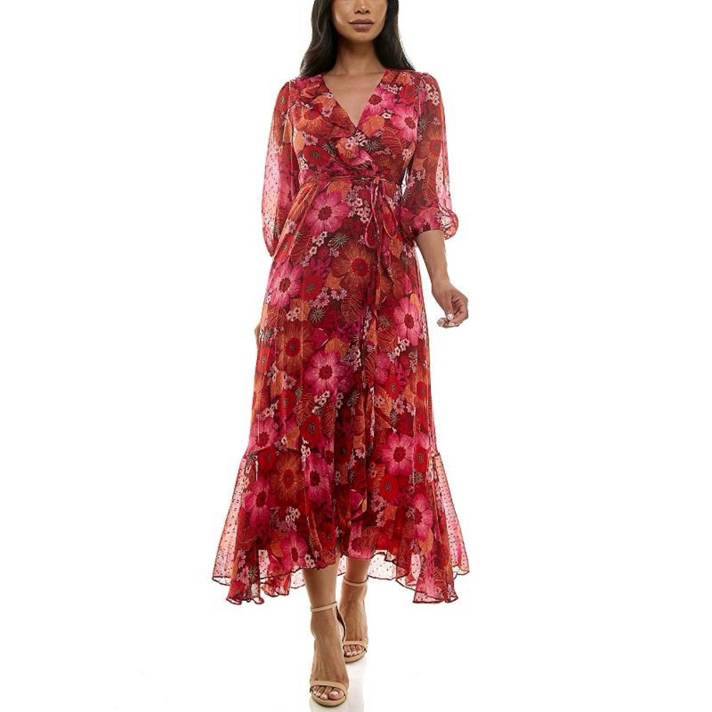 Maison Tara Faux Wrap Ruffle Maxi Dress
Sz 4